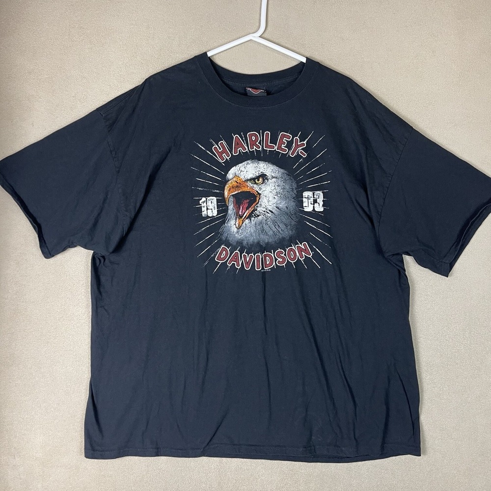 Harley Davidson T Shirt Mens 3XL Black Eagle Graphic Bartels Los Angeles 12174